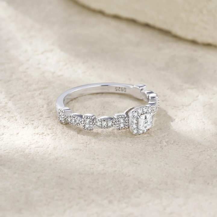 Crescent Moissanite Ring