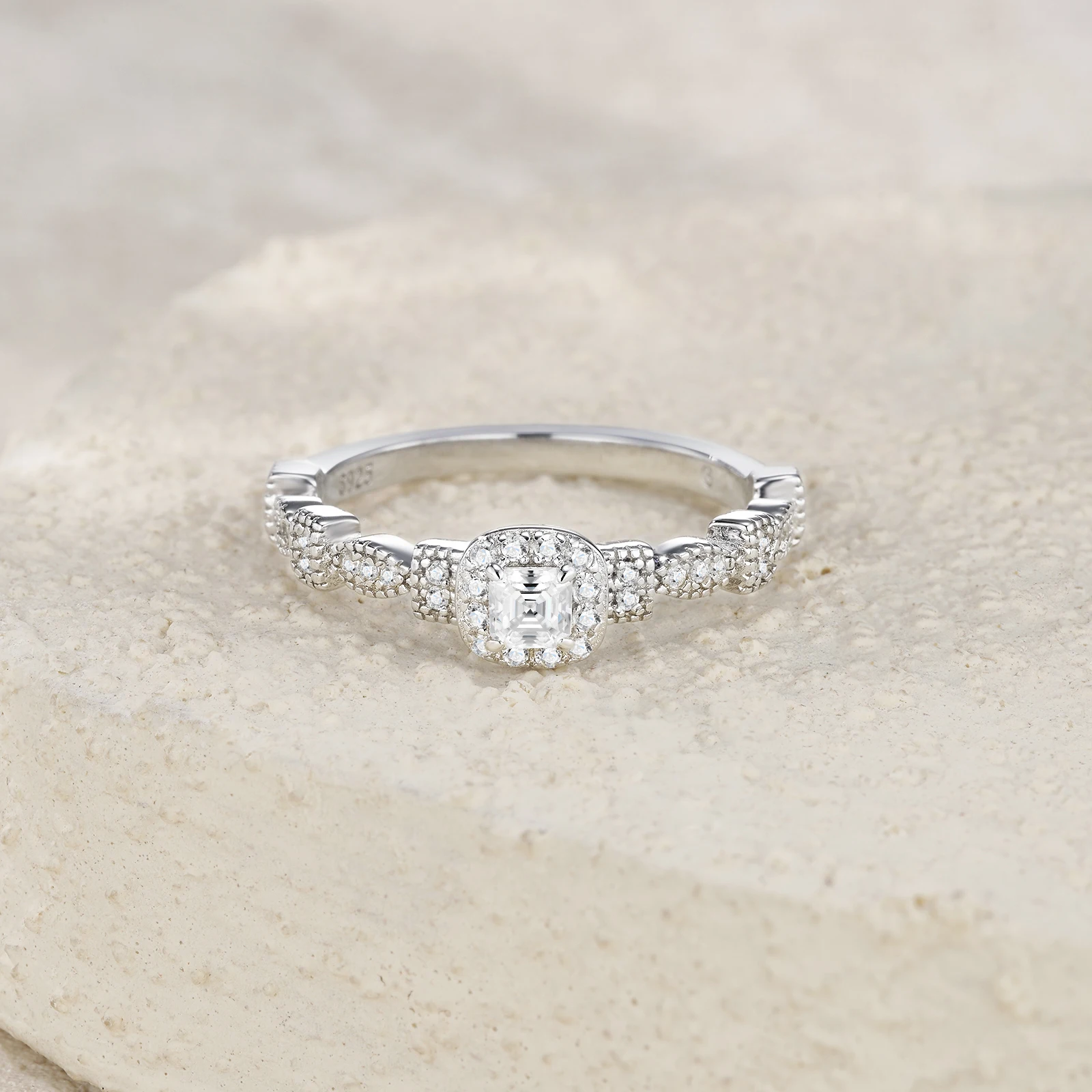 Crescent Moissanite Ring
