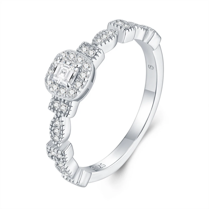 Crescent Moissanite Ring