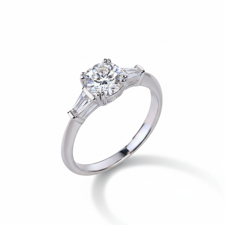 1 Carat Tapered Baguette Moissanite Ring