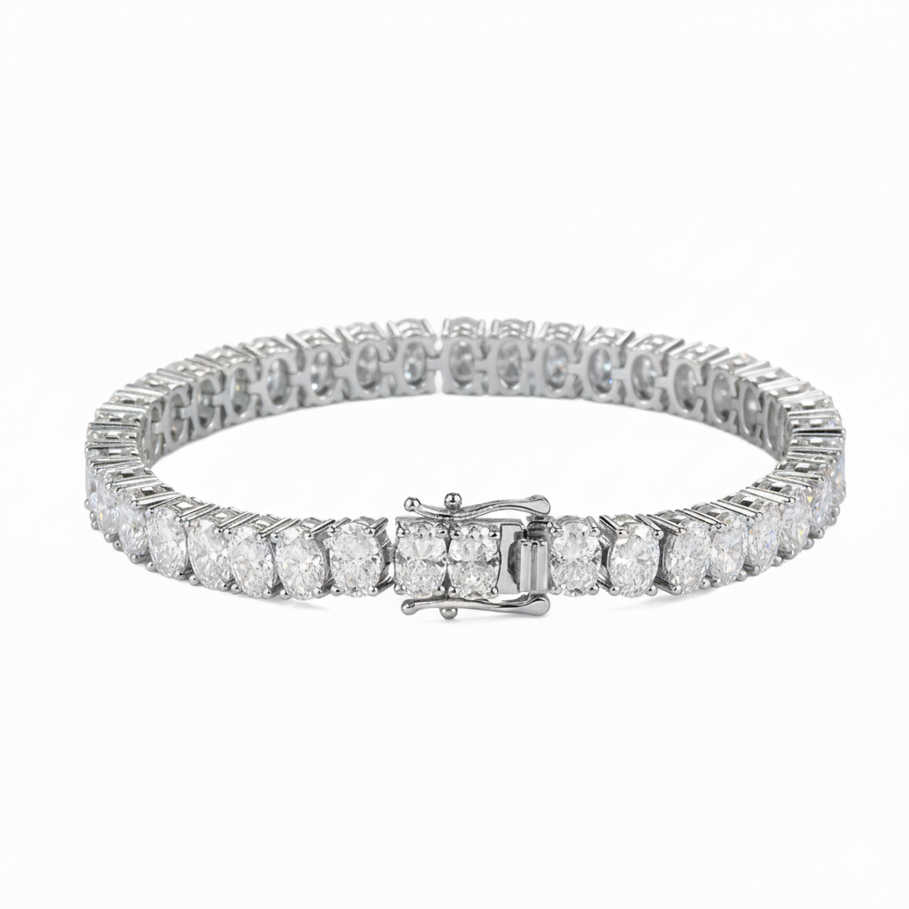 5mm "Omega" Moissanite Bracelet
