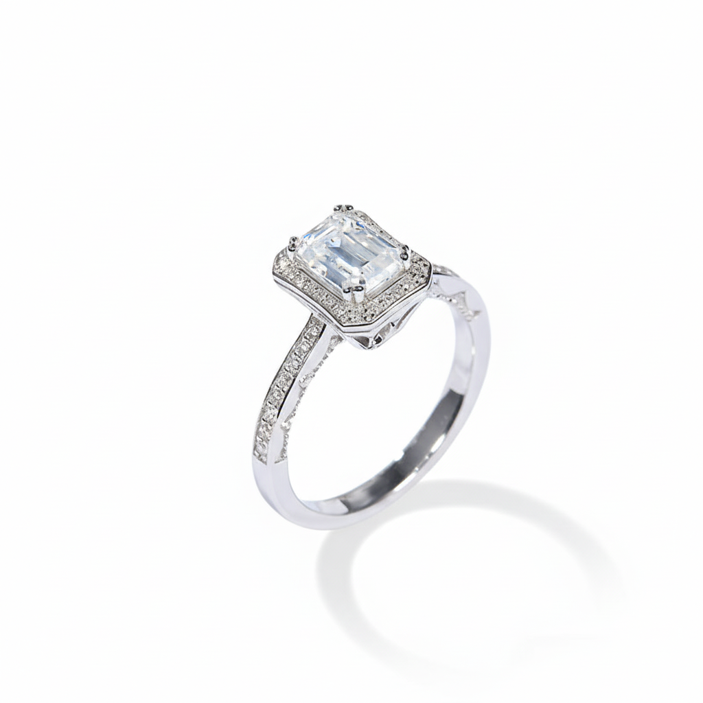 Genuine White Moissanite Ring