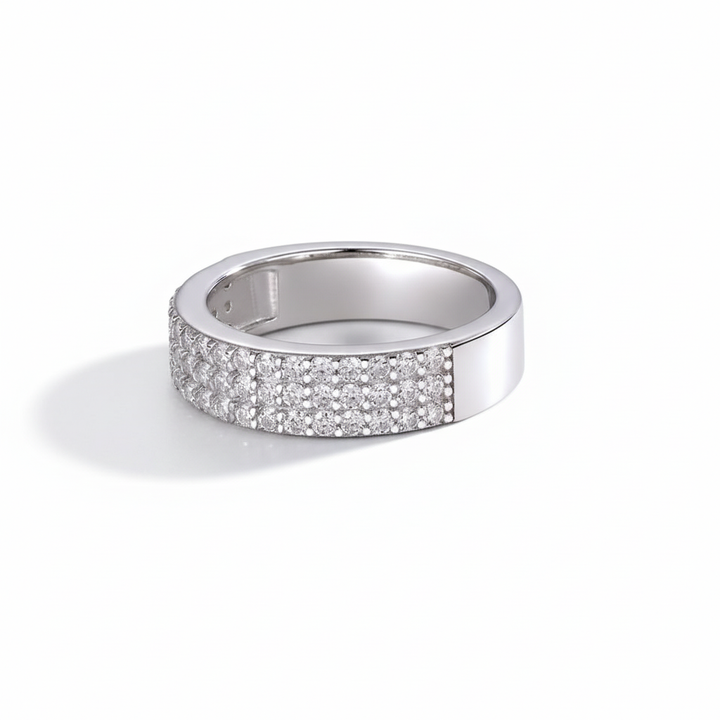 Moissanite Half Eternity Ring
