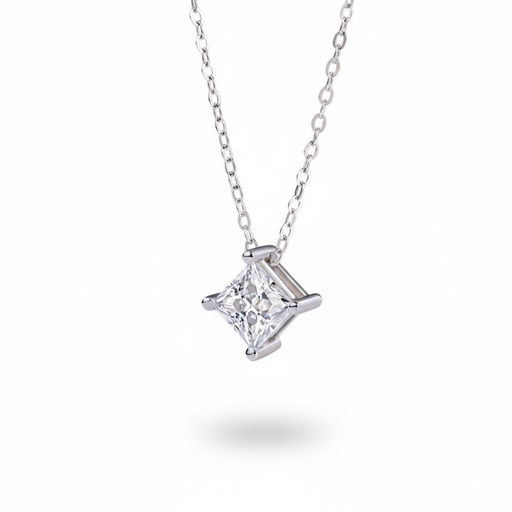 Princess Cut Moissanite Pendant Necklace