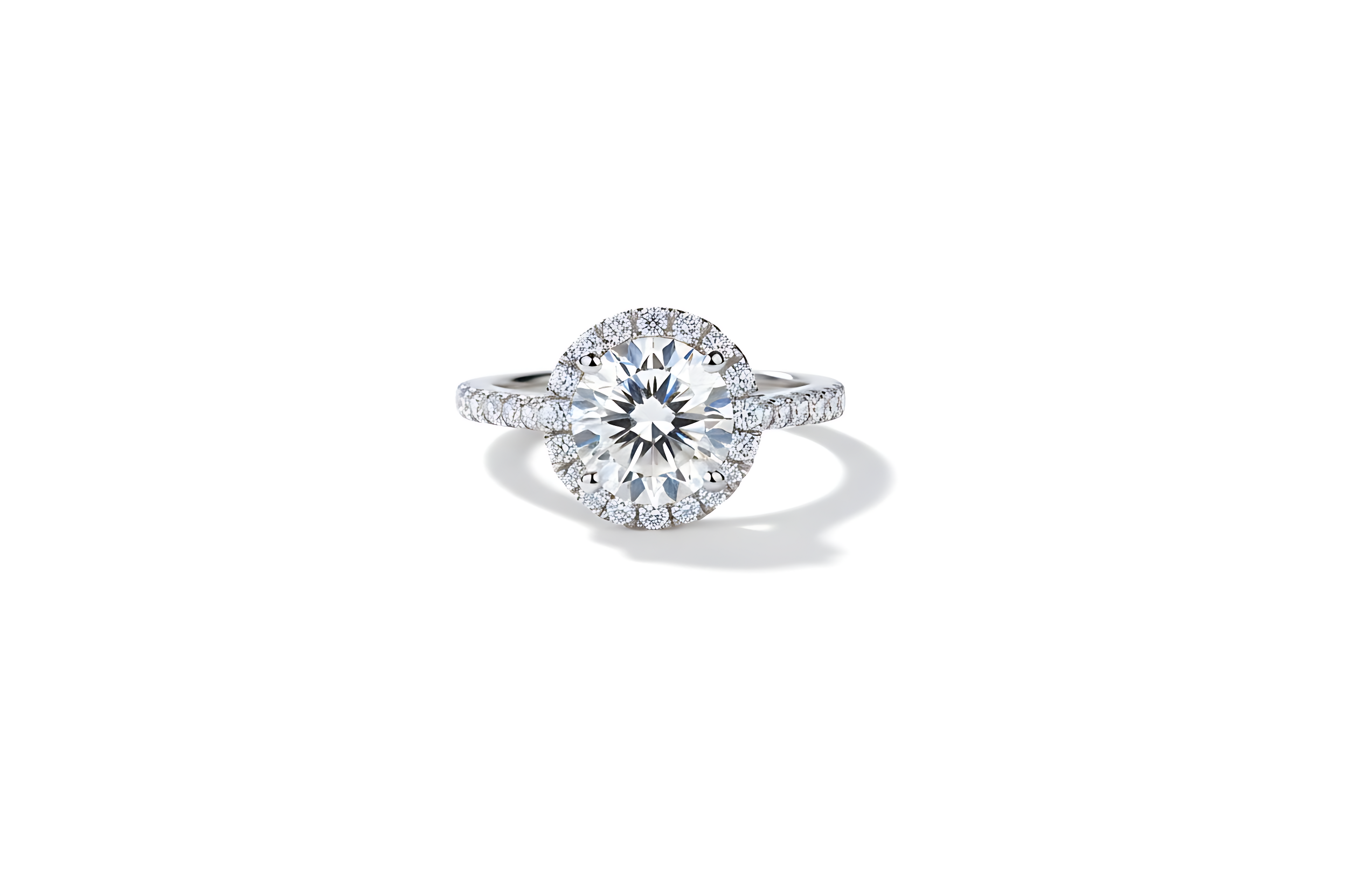 18K White Gold Plated Moissanite Ring
