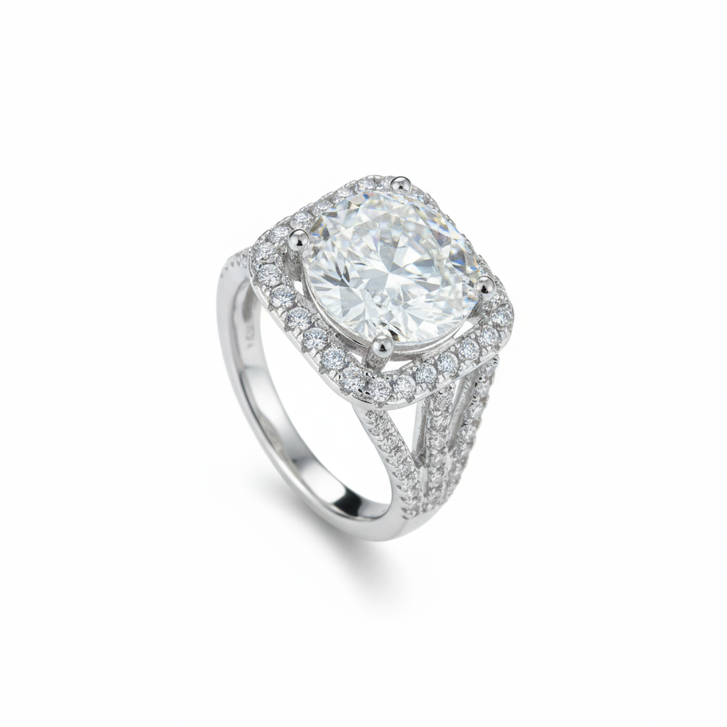 18K White Gold Moissanite Ring