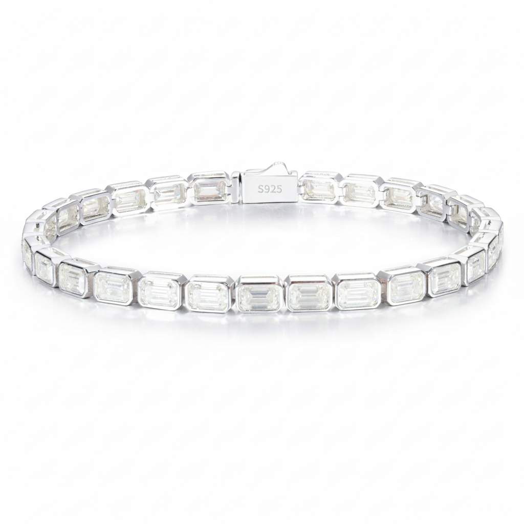 Emerald Cut Moissanite Bracelet