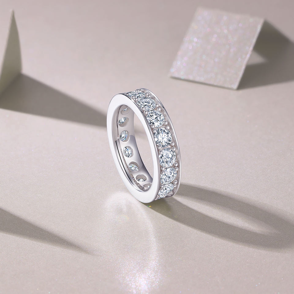 5mm Channel Setting Moissanite Ring