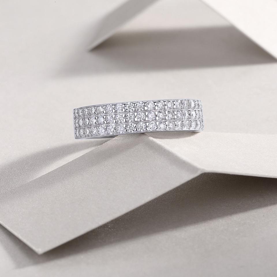 Moissanite Half Eternity Ring
