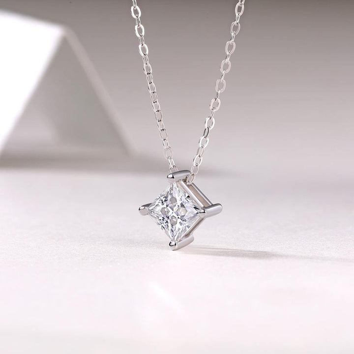 Princess Cut Moissanite Pendant Necklace