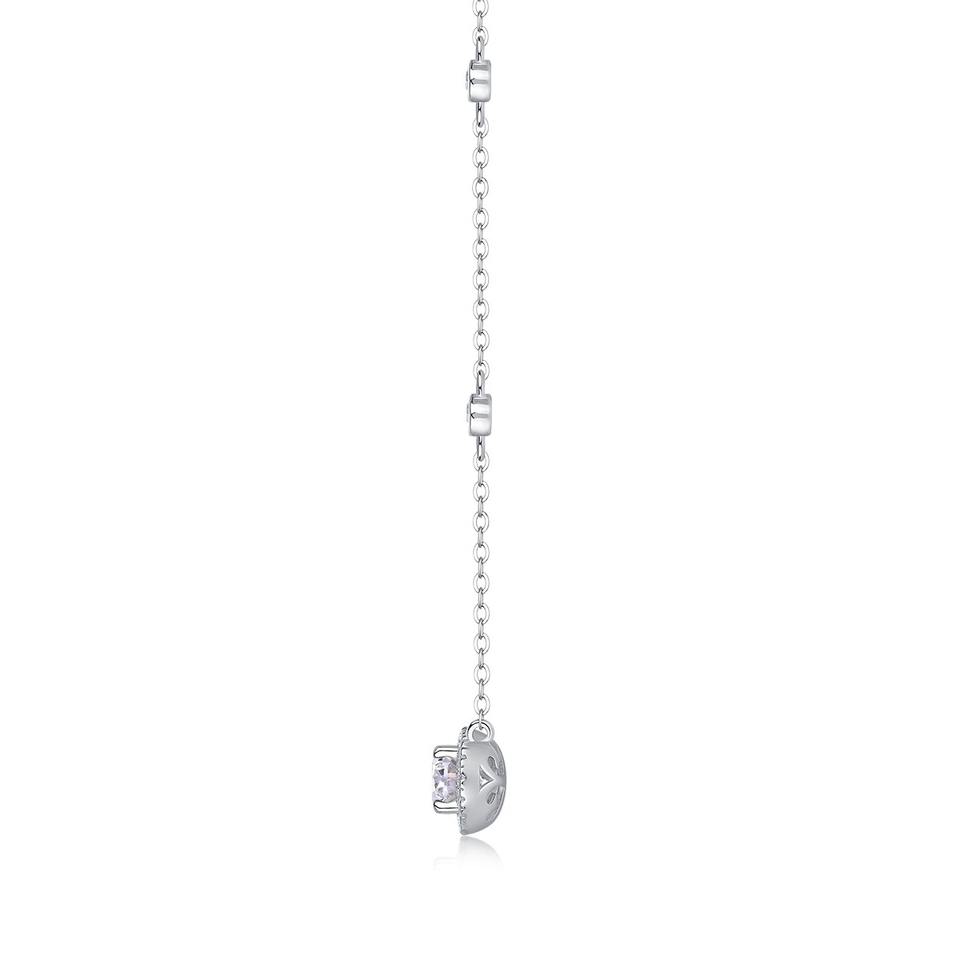 Oval Cut Moissanite Link Chain Necklace