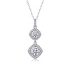 Double Moissanite Diamond Pendant Necklace