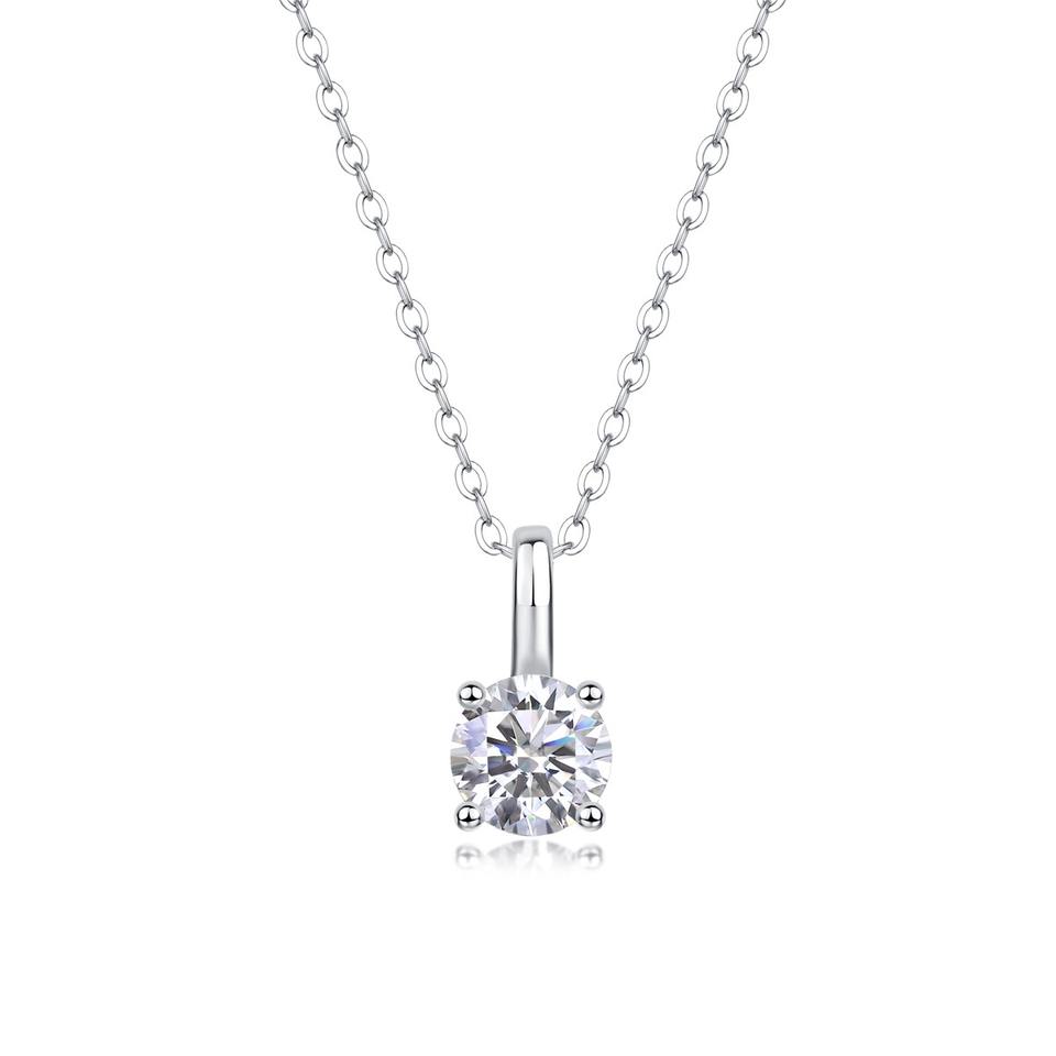 Moissanite 4 Prong Pendant Necklace