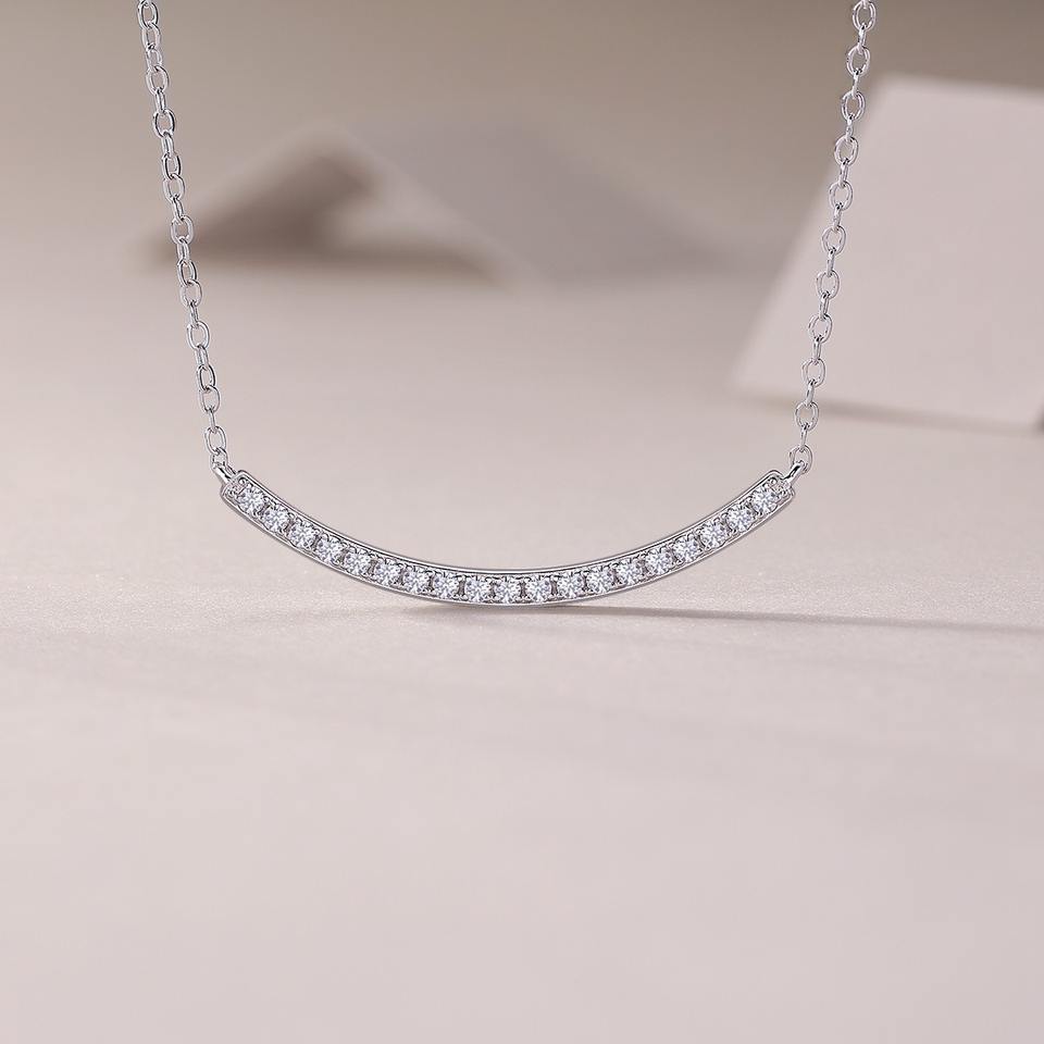 Moissanite Bar Pendant Necklace
