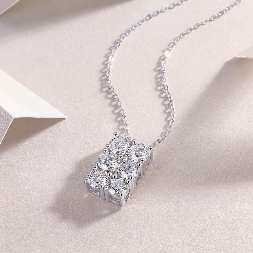 6 Moissanite Pendants Necklace