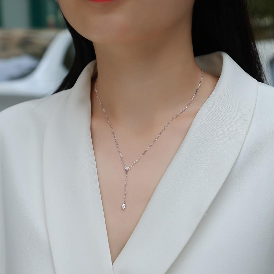 Moissanite Bar Pendant Necklace