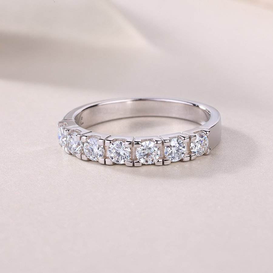 0.7CTW Pave Setting Moissanite Ring