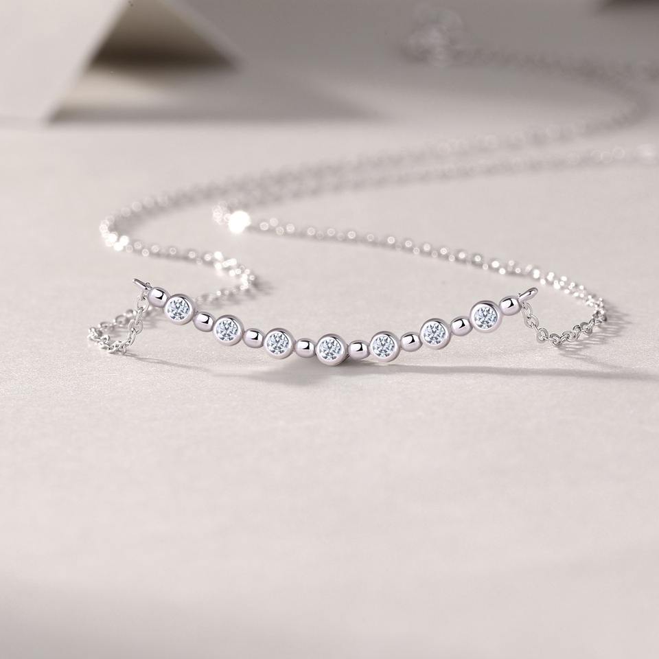 Moissanite Bar Pendant Necklace