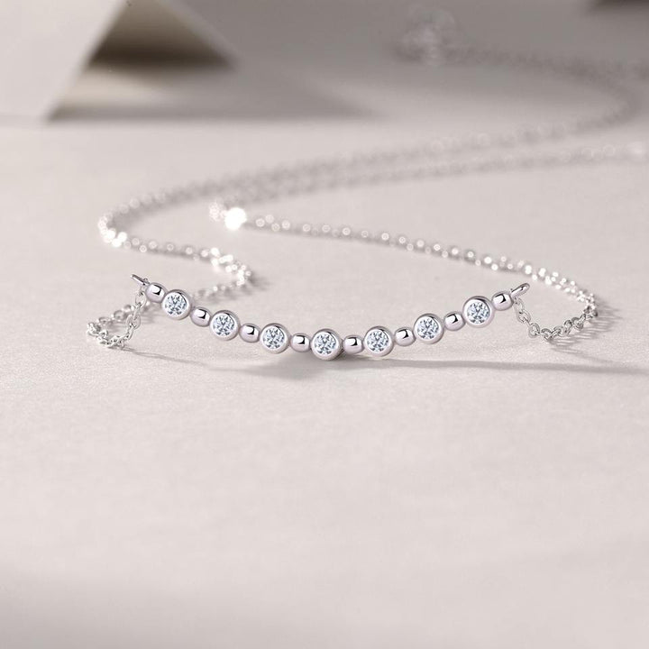 Moissanite Bar Pendant Necklace