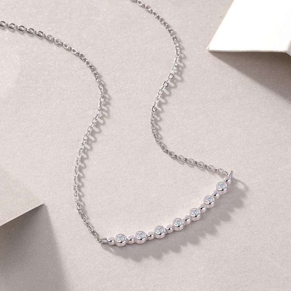 Moissanite Bar Pendant Necklace