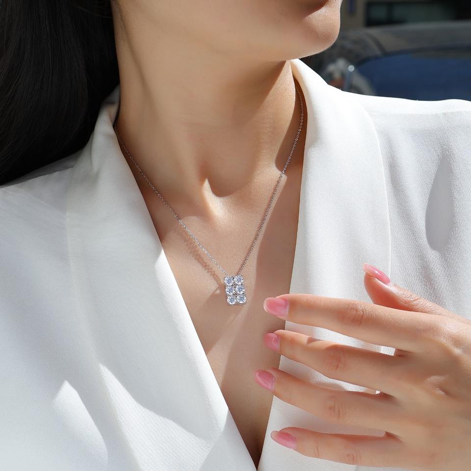 6 Moissanite Pendants Necklace