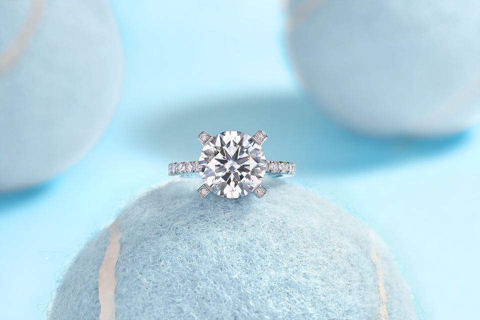 Non-Tarnish 18K Gold Moissanite Ring