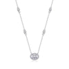Oval Cut Moissanite Link Chain Necklace