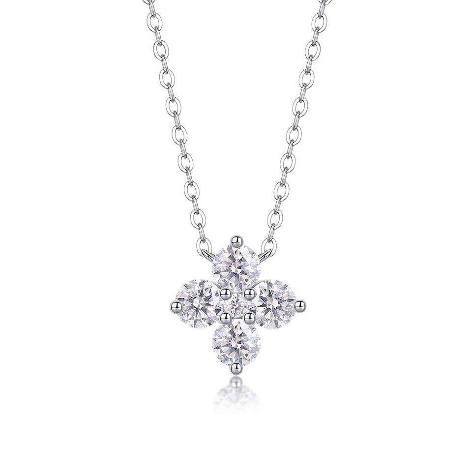Clover Moissanite Pendant Necklace