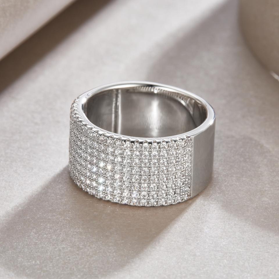 Iced Out Moissanite Statement Ring