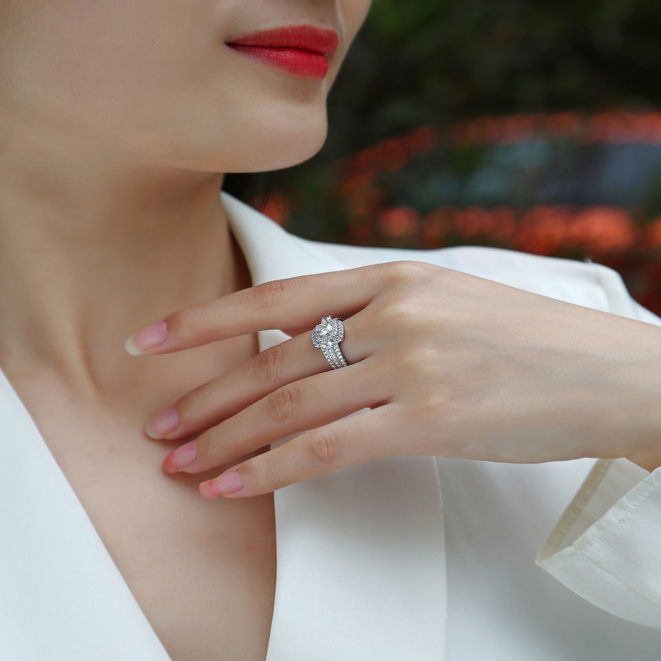 White Gold Moissanite Ring