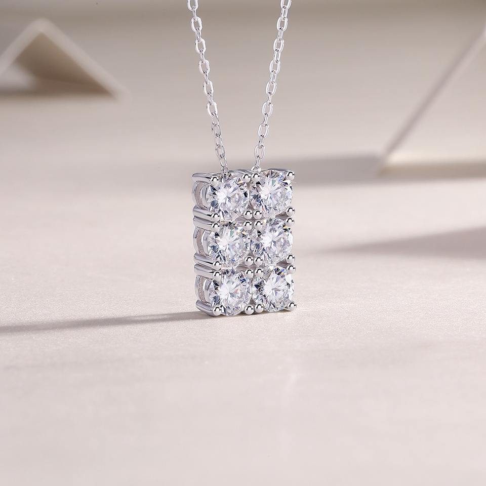 6 Moissanite Pendants Necklace