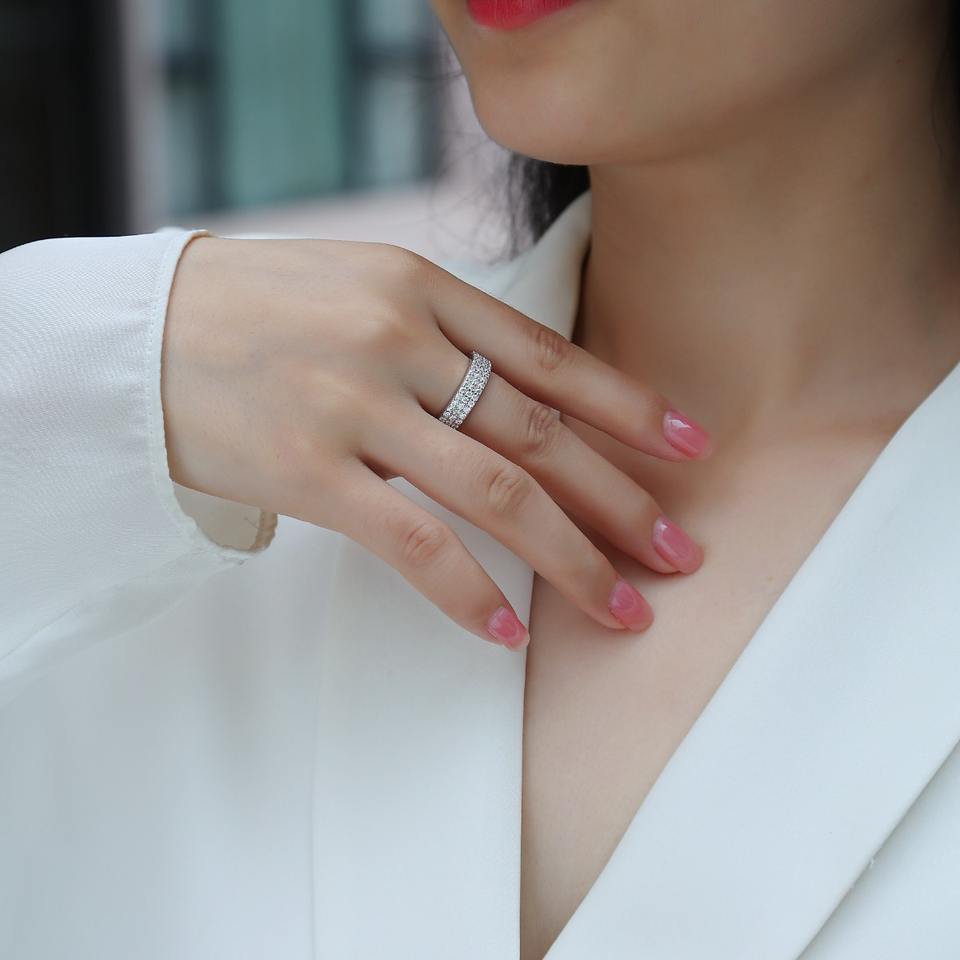 Moissanite Half Eternity Ring