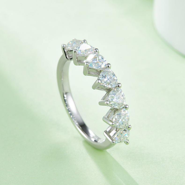 Trillion Cut Moissanite Band Ring