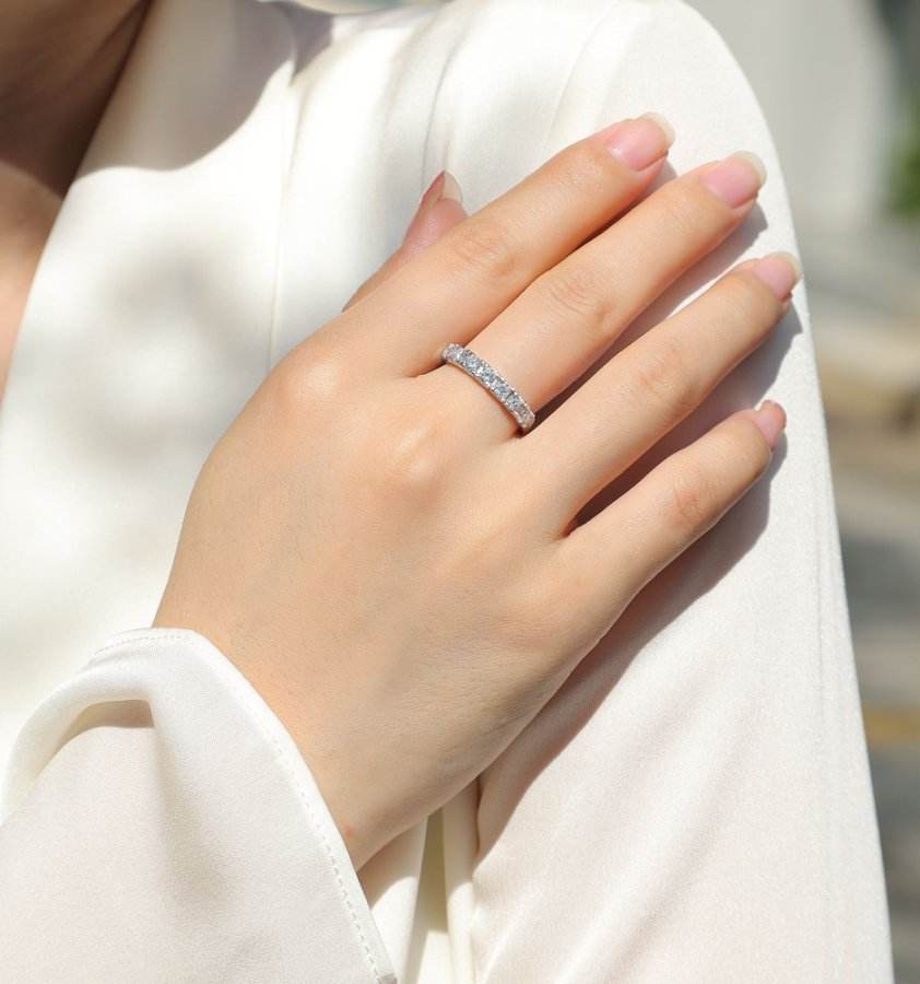 0.7CTW Pave Setting Moissanite Ring