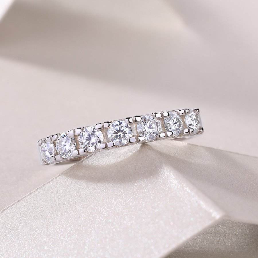 0.7CTW Pave Setting Moissanite Ring