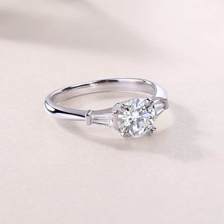 1 Carat Tapered Baguette Moissanite Ring