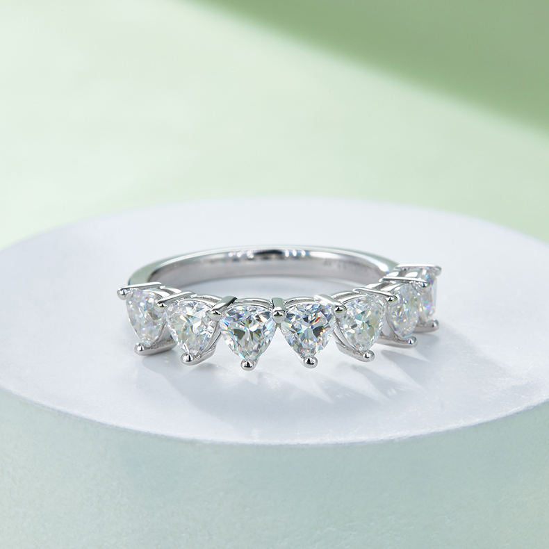 Trillion Cut Moissanite Band Ring