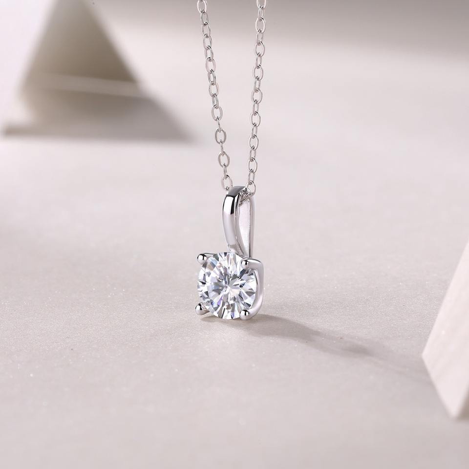 Moissanite 4 Prong Pendant Necklace