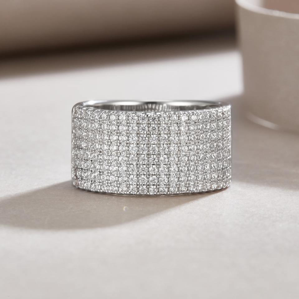 Iced Out Moissanite Statement Ring