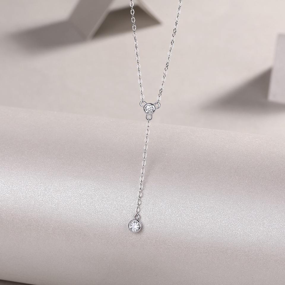 Moissanite Bar Pendant Necklace