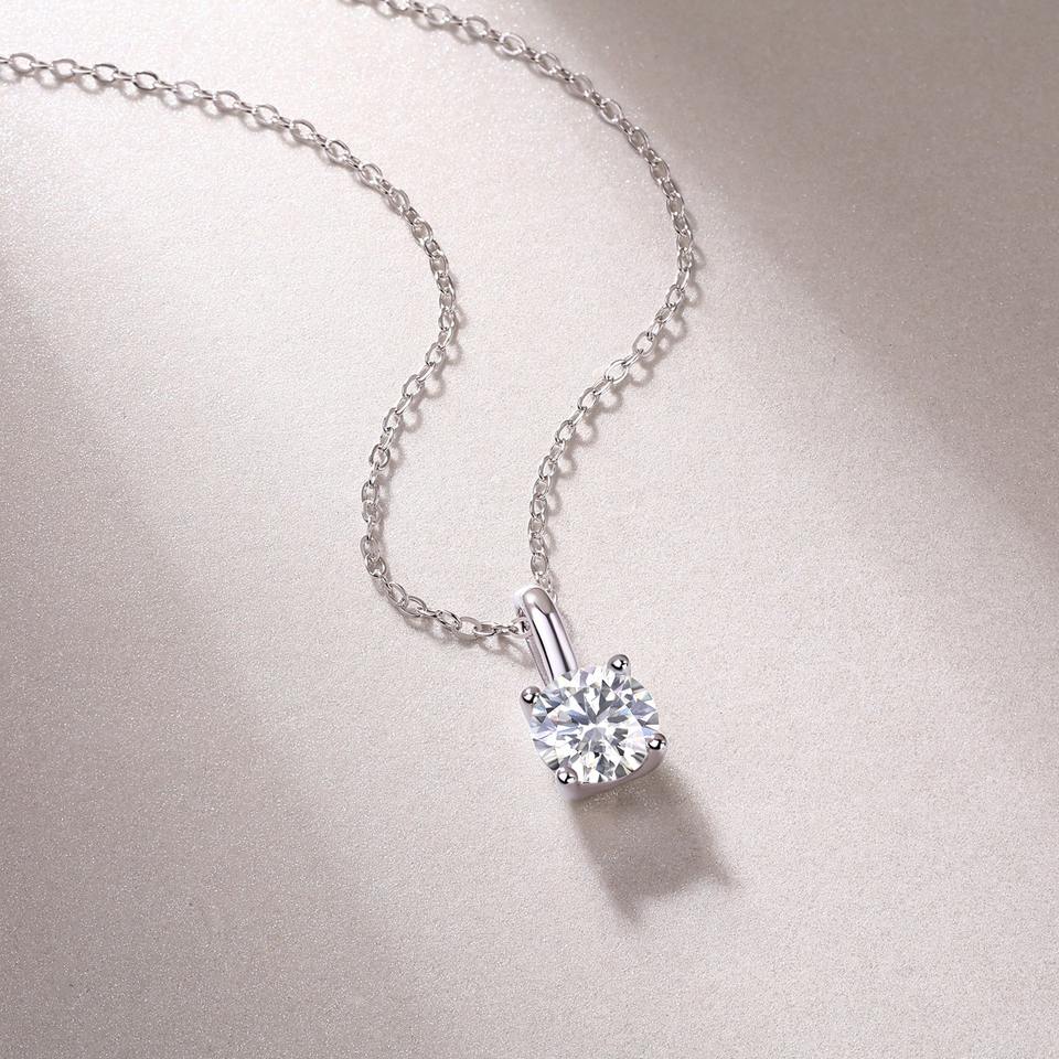 Moissanite 4 Prong Pendant Necklace