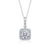 Halo Moissanite Gemstone Pendants Necklace