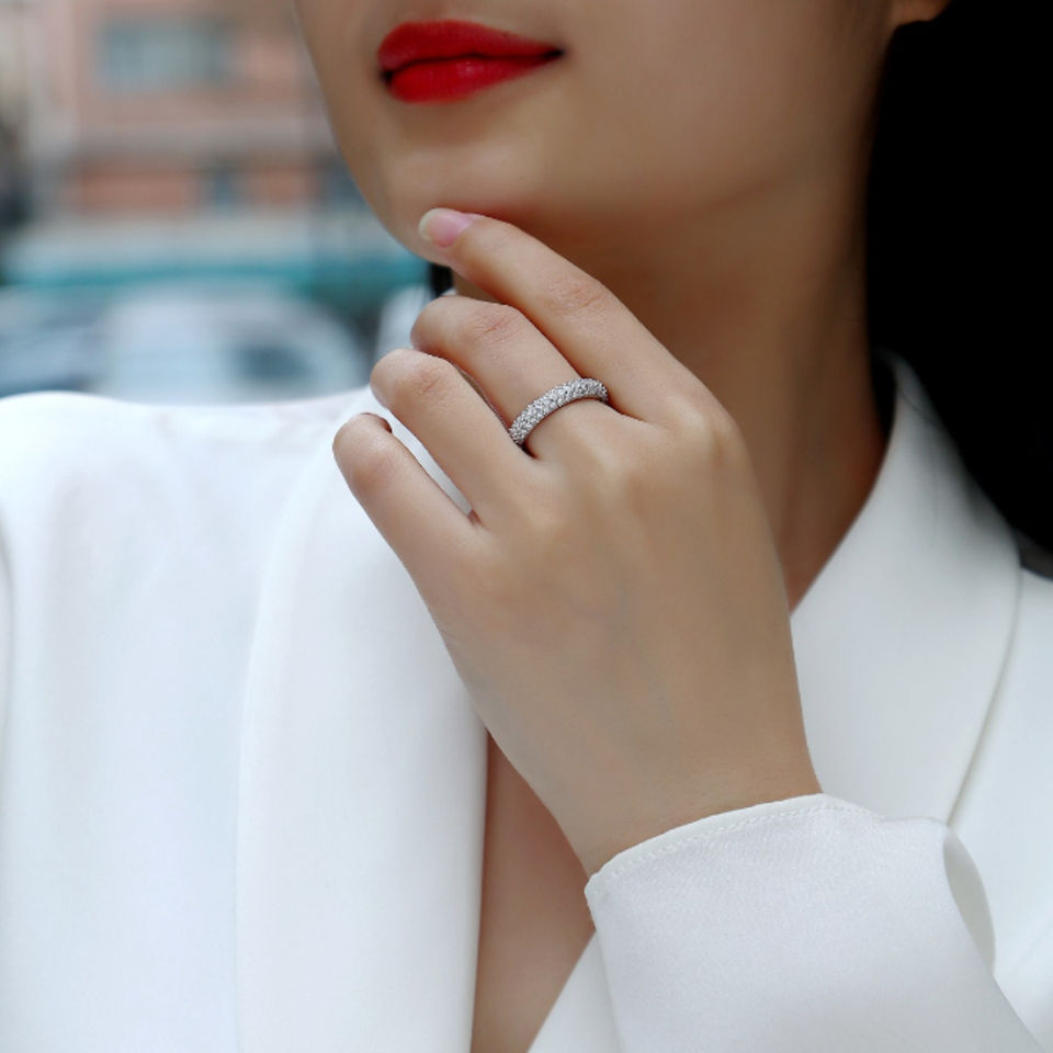 White Gold Plated Moissanite Ring