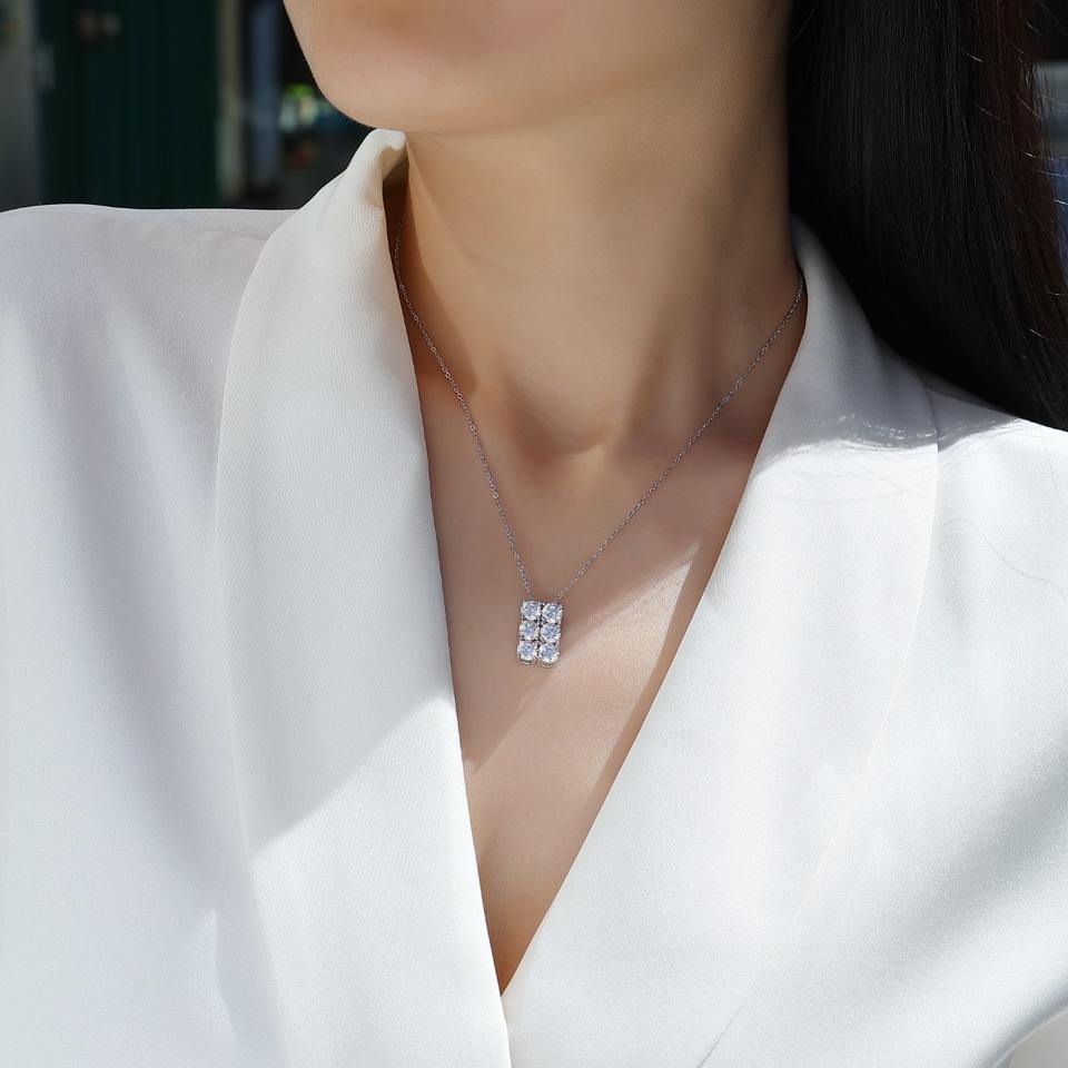 6 Moissanite Pendants Necklace