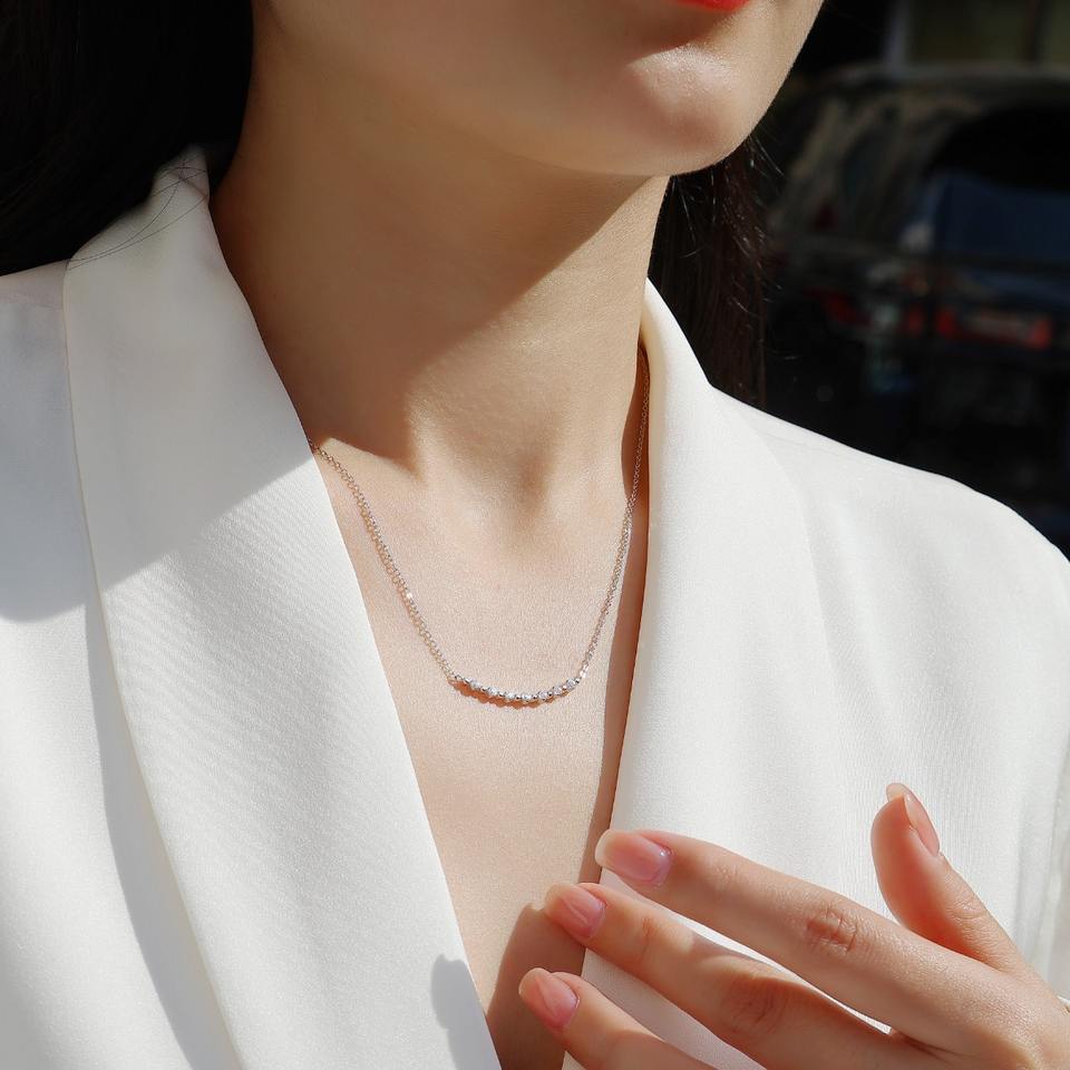 Moissanite Bar Pendant Necklace