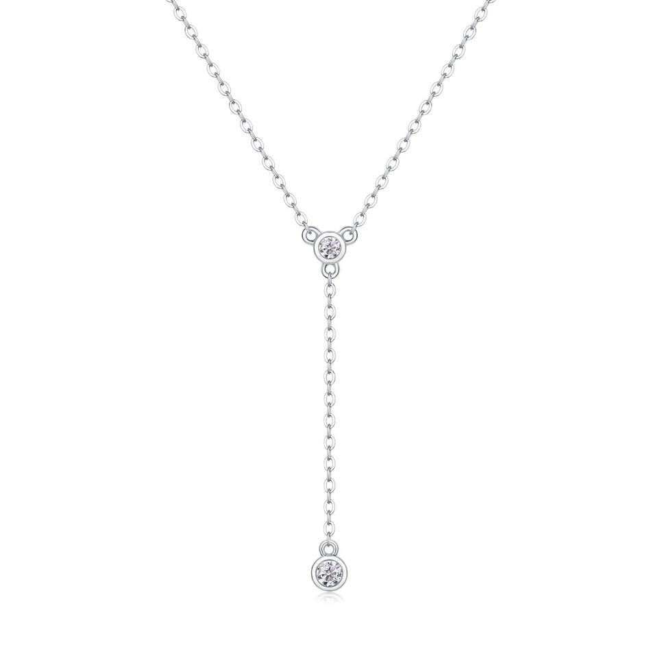 Moissanite Bar Pendant Necklace