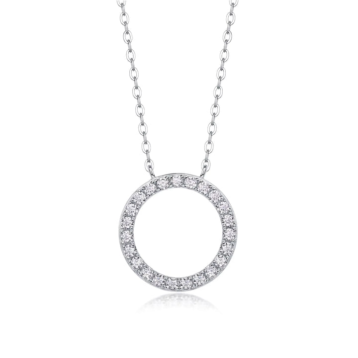 Circle Pendant Moissanite Necklace