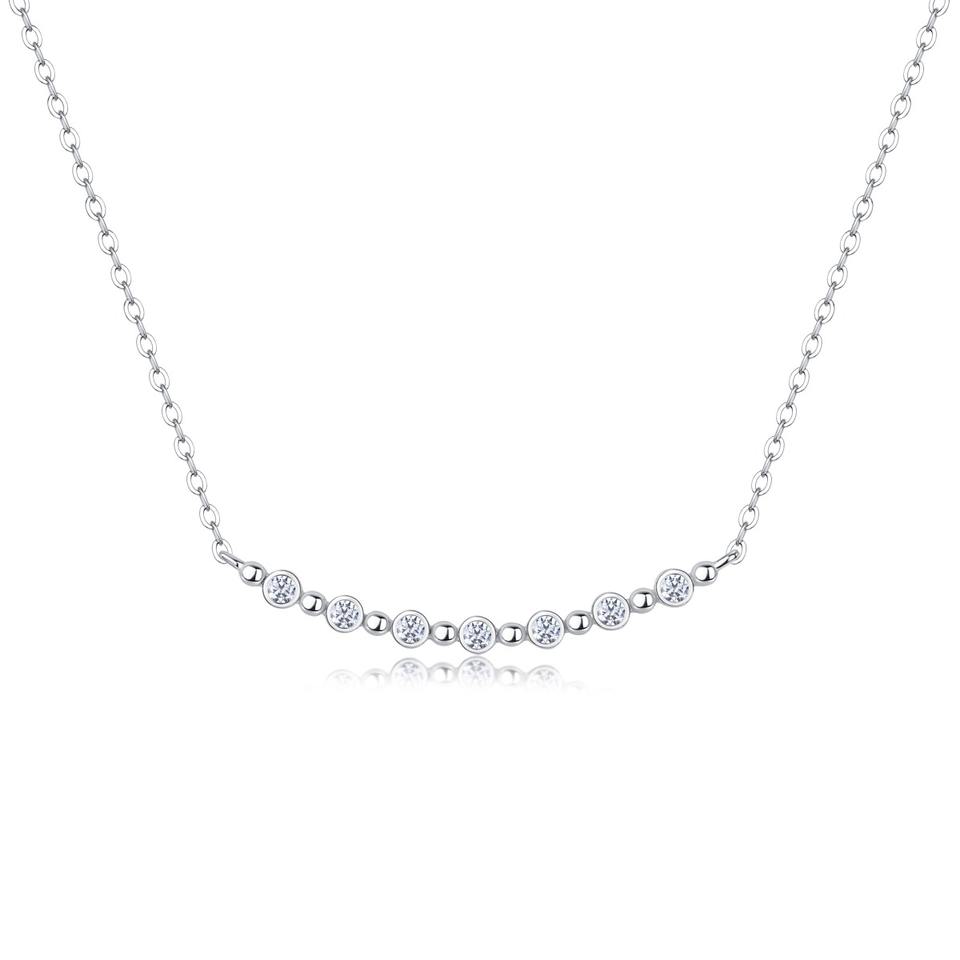 Moissanite Bar Pendant Necklace