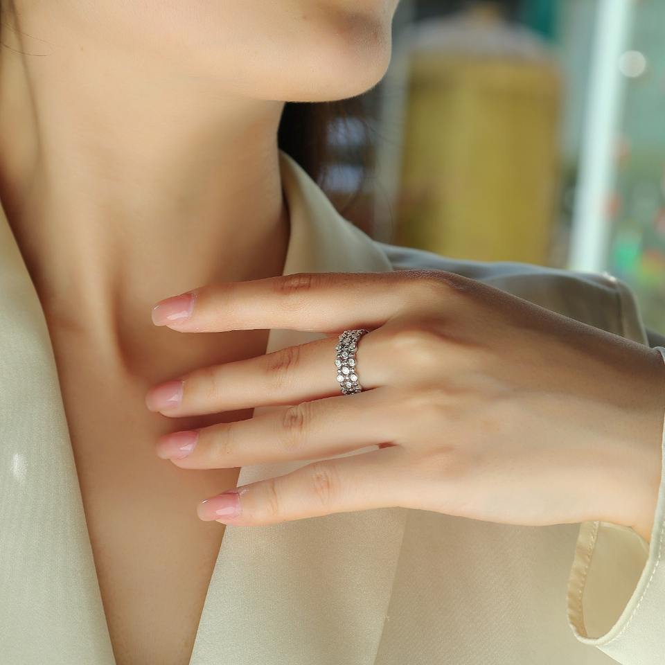 Moissanite Eternity Wedding Ring