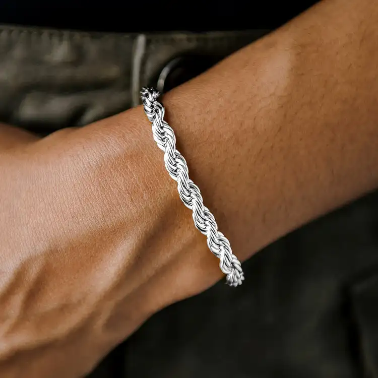 Rope Moissanite 6mm Bracelet